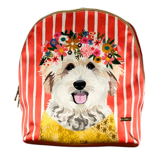Mini Backpack Perrito Coral y Flores
