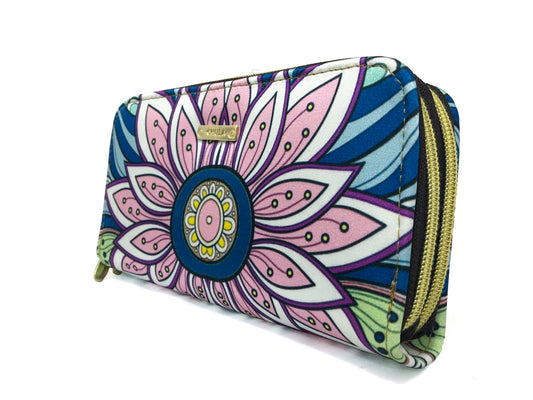 Billetera Doble Cierre Love Flower
