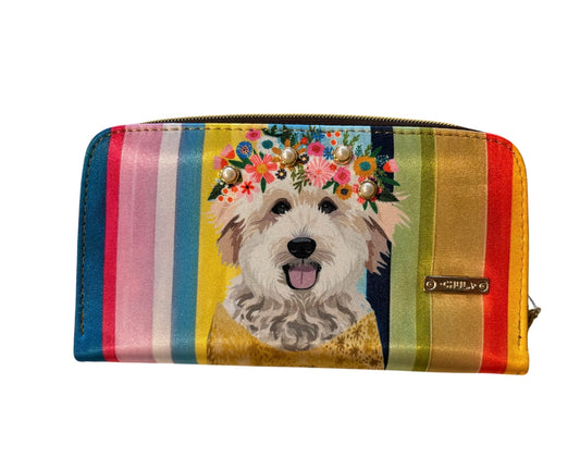 Billetera Colette Perrito Arcoiris y Flores