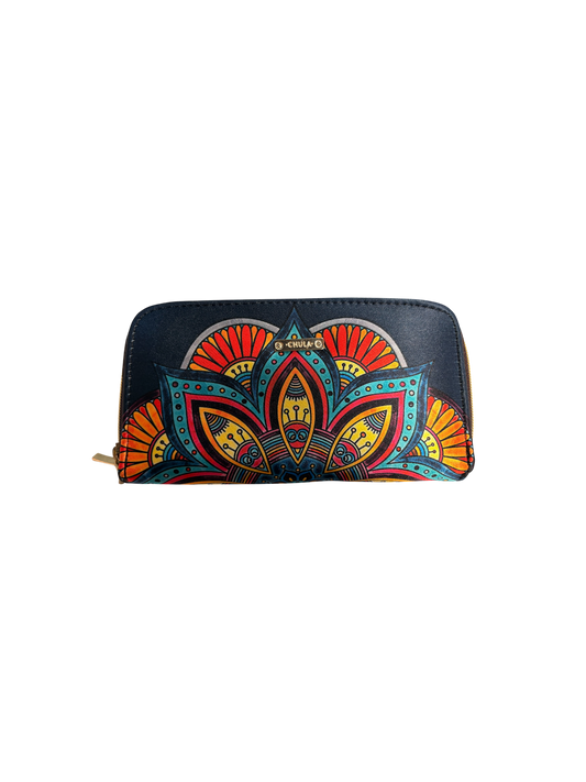 Billetera Doble Cierre Fantasía Azul