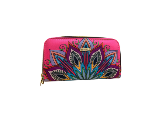 Billetera Doble Cierre Mandala Pattern
